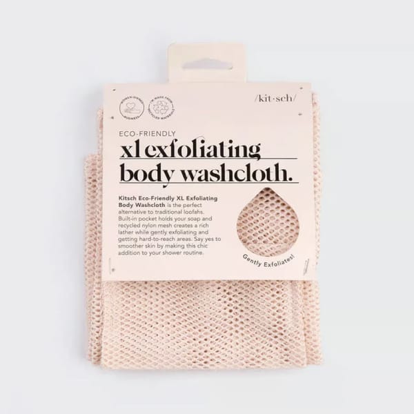 Best for everyday use- KITSCH XL Exfoliating Body Washcloth, £10 Best for everyday use- KITSCH XL Exfoliating Body Washcloth, £10