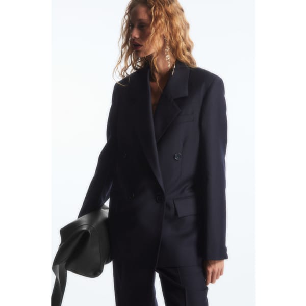 cos DOUBLE-BREASTED WOOL BLAZER