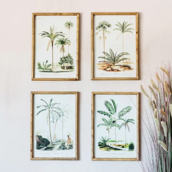 Set Of Four Palm Tree Prints