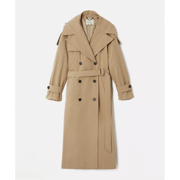 Oversized Cotton Trench Coat, Stone