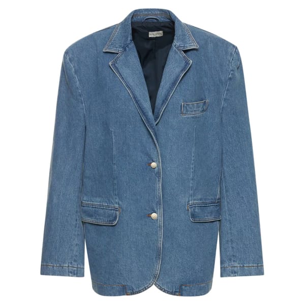 luisaviaroma Magda Butrym Denim oversized single breasted blazer 1
