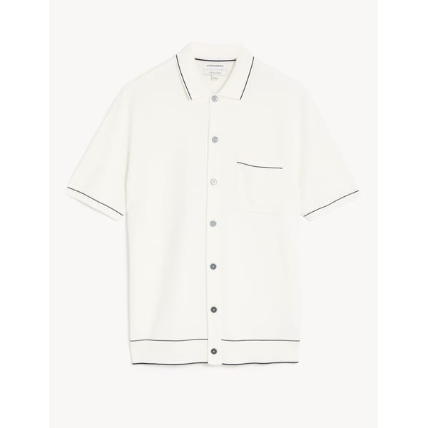 Cotton Modal Blend Knitted Polo Shirt