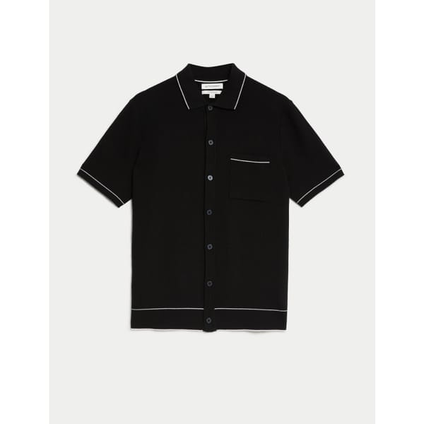 M_S Cotton Modal Blend Knitted Polo Shirt