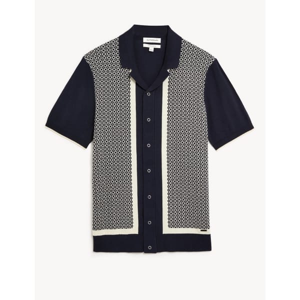 M_S Cotton Rich Short Sleeve Knitted Polo Shirt