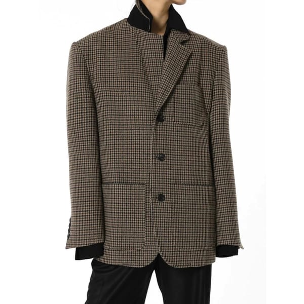 marcela london Kaia Wool Blazer Houndstooth Brown