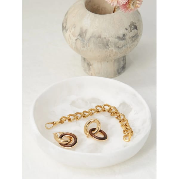 Earth small marbled-resin bowl