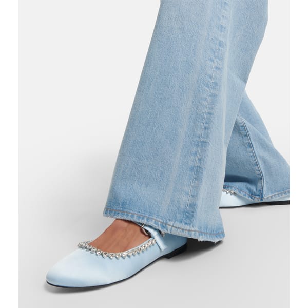 Audrey Embellished Satin Ballet Flats