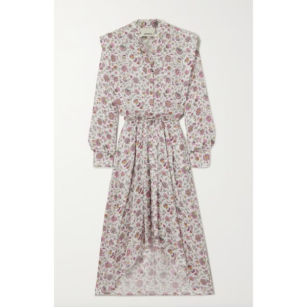 netaporter ISABEL MARANT lokeya asymmetric floral-print jacquard dress