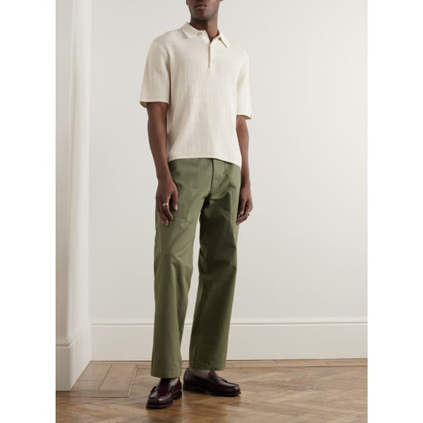 NETAPORTER RAG _ BONE Nolan Crochet-Knit Polo Shirt
