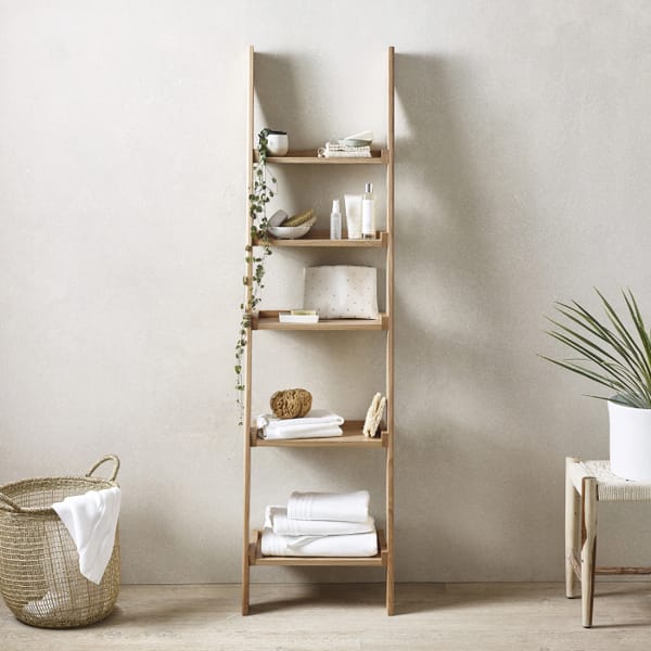 Oak Narrow Ladder Shelf