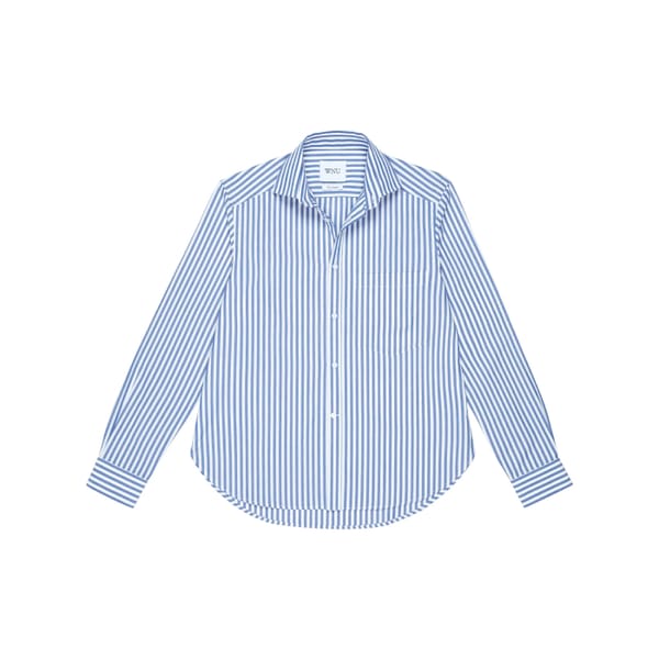 with nnothing underneath THE CLASSIC- POPLIN, ROYAL BLUE STRIPE