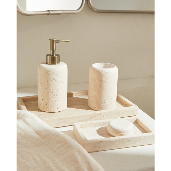 Beige Marble Bathroom Set