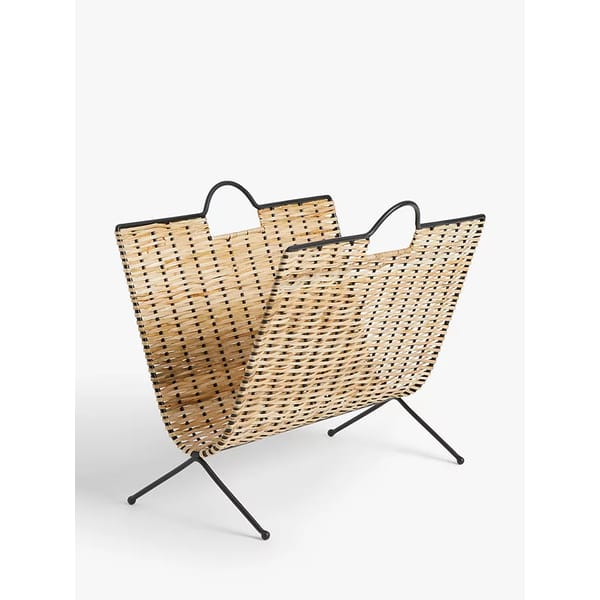 Metal and Rattan Magazine Rack