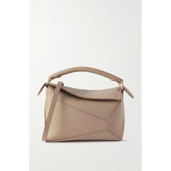 beige leather handbag