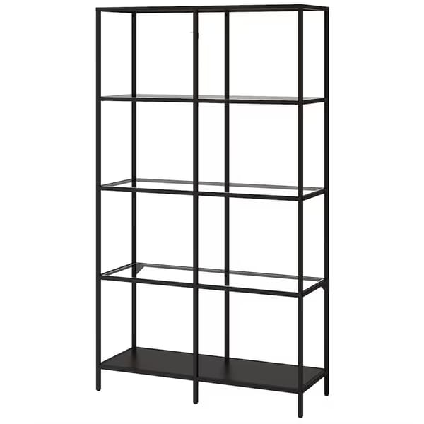 black wire shelving unit