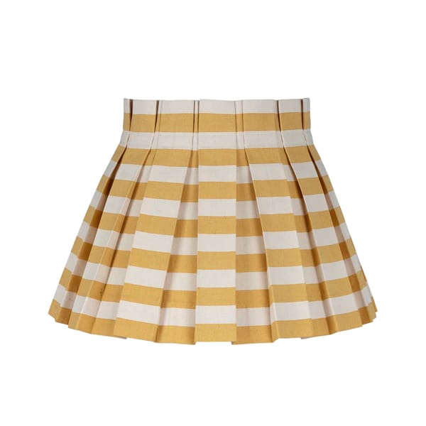 TANGIER MUSTARD STRIPE BOX PLEAT LAMPSHADE