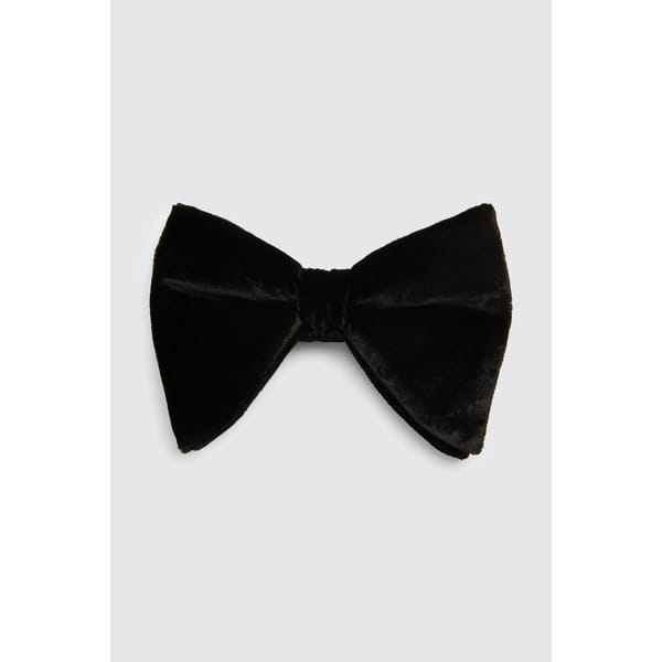 Black Floppy Velvet Bow Tie