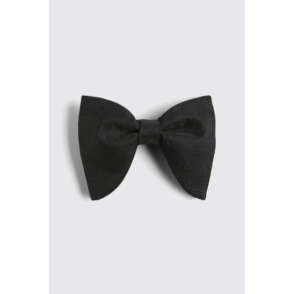 Black Lurex Oversized Bow Tie