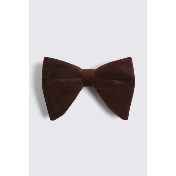 Burgundy Oversized Velvet Bow Tie