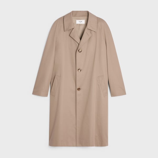 beige celine OVERSIZED MAC COAT IN TECHNICAL COTTON