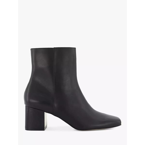BLACK LEATHER ANKLE BOOT