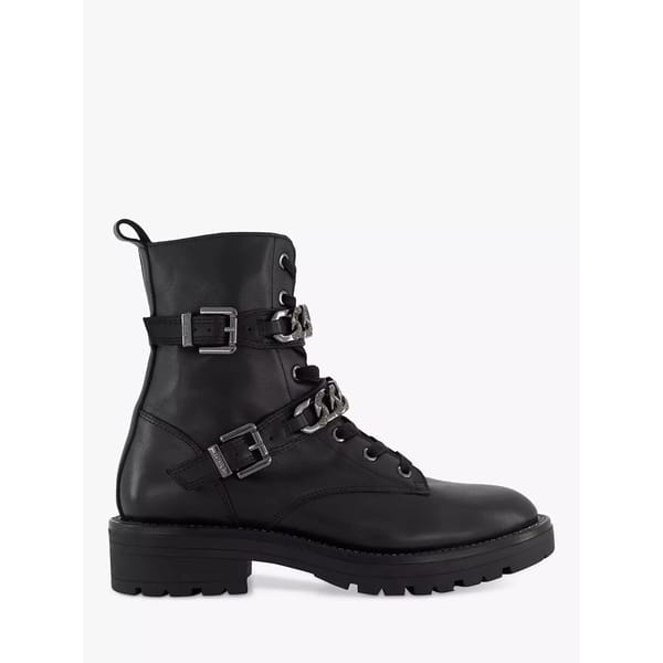 black leather boots with buckles