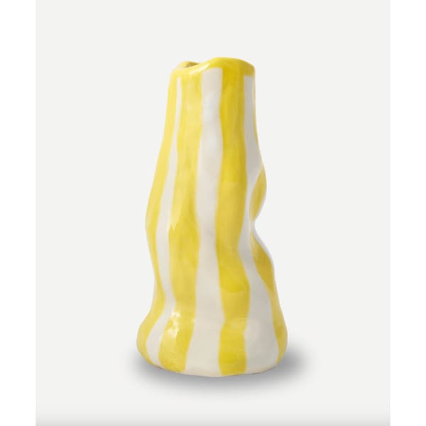 Yellow Candy Stripe Vase