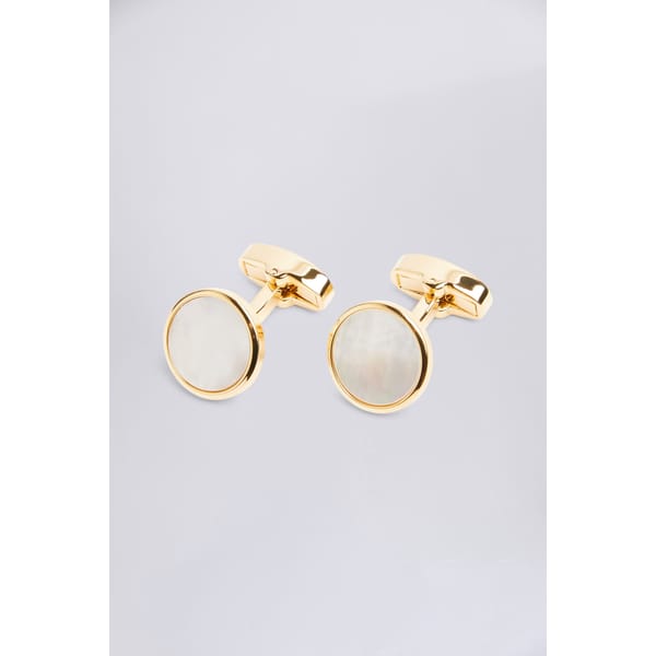 Gold Mother of Pearl Cufflinks