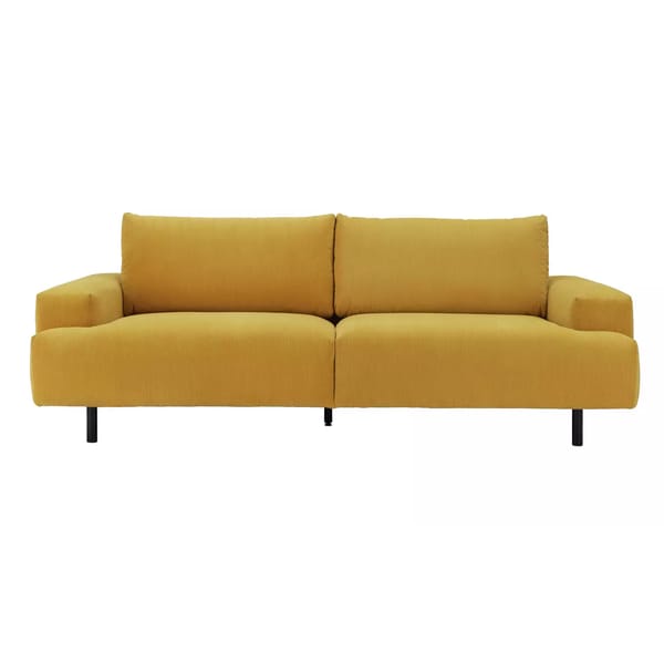 Julien Fabric 3 Seater Sofa - Yellow