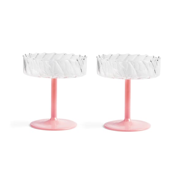 pink steamed Champagne coups