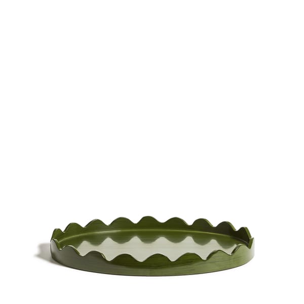 Talasa Tray with scalloped edge in greenn