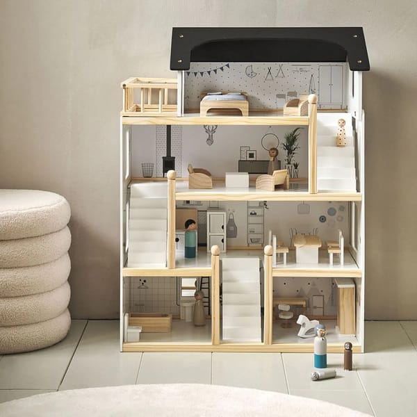 XL WOODEN DOLLS HOUSE WITH FURNITURE SET | «LA MAISON D'AMÉLIE»