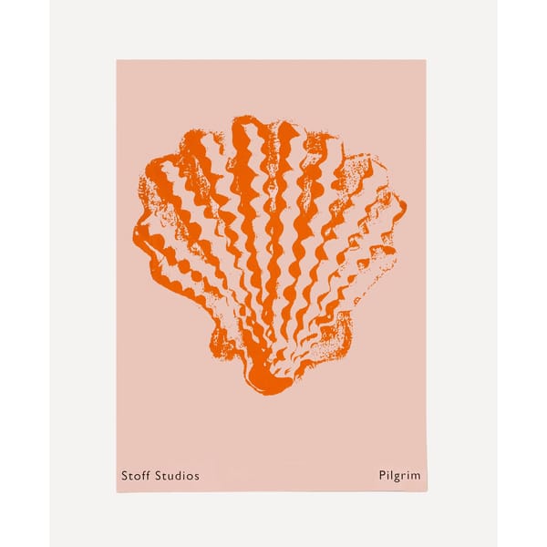 pink and orange shell print