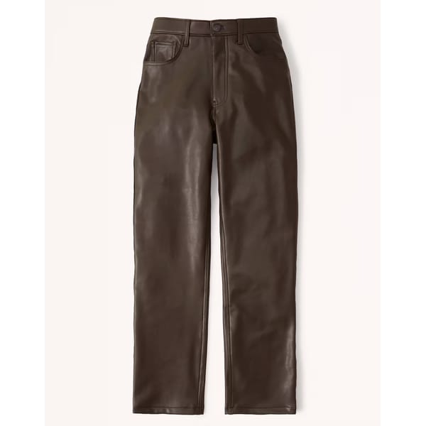 brown leather trousers