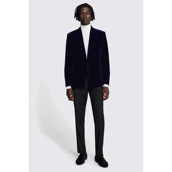 Slim Fit Ink Velvet Jacket 1