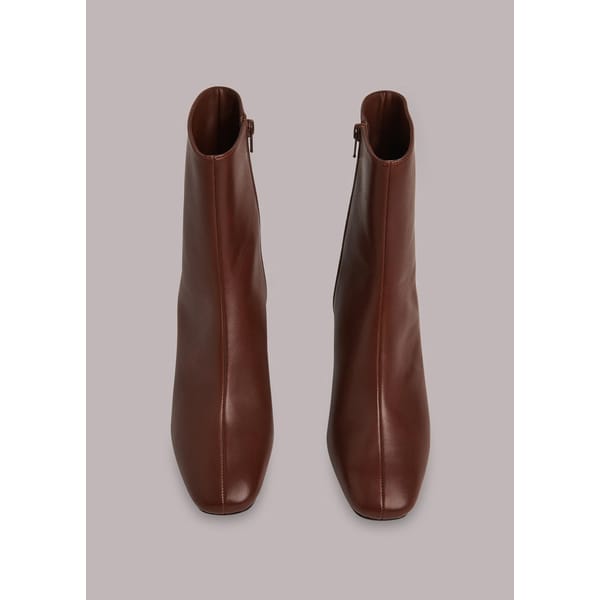 brown leather ankle boots