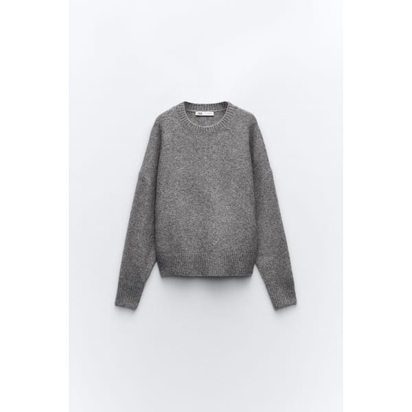 grey SOFT KNIT SWEATER