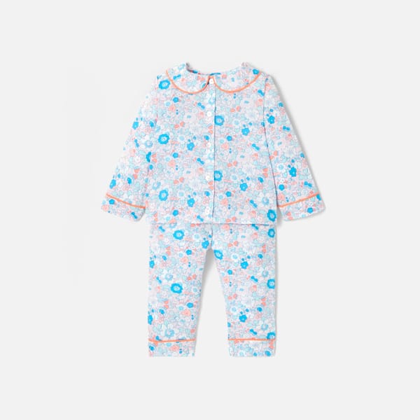 BLUE FLORAL Baby girl christmas pyjamas in Liberty fabric copy