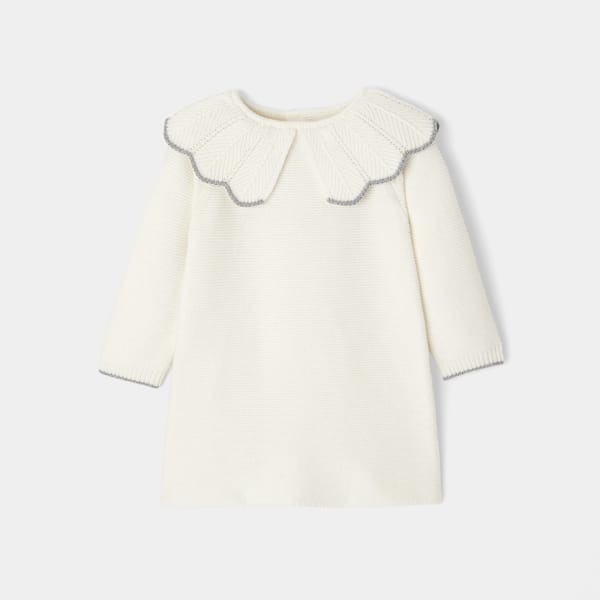 white Baby girl knit dress