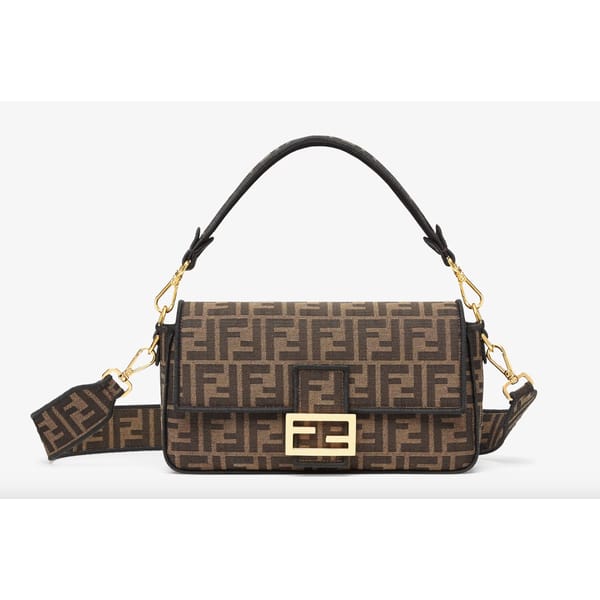 fendi Baguette Jacquard FF fabric bag