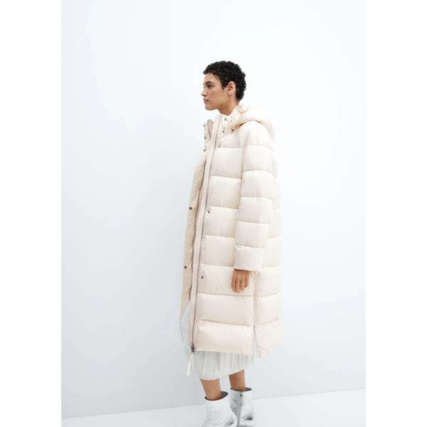 Hooded water-repellent quilted jacket