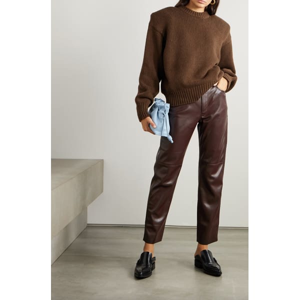 NANUSHKA Vinni cropped OKOBOR faux leather straight-leg pants