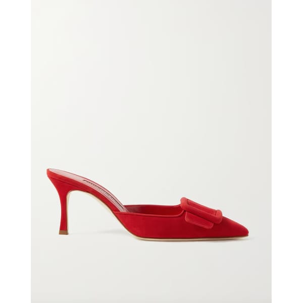 mANOLO BLAHNIK Maysale 70 buckled suede mules