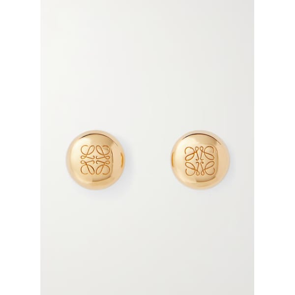LOEWE Anagram Pebble gold-plated earrings