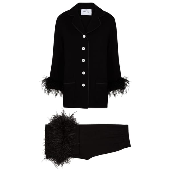 Party Feather-Trimmed Pyjama Set