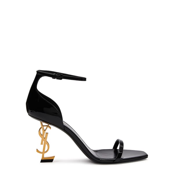 BLACK Opyum 85 logo patent leather sandals