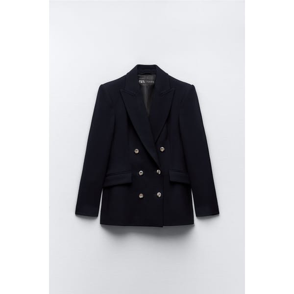 navy TAILORED DOUBLE-BREASTED BLAZER