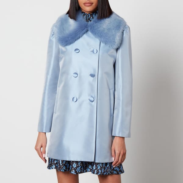 Shrimps Tallulah Faux Fur-Trimmed Satin Coat