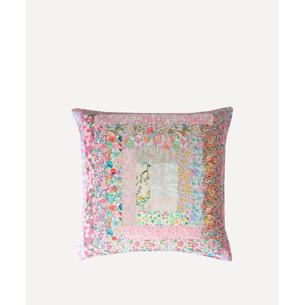 pink patchwork cushion