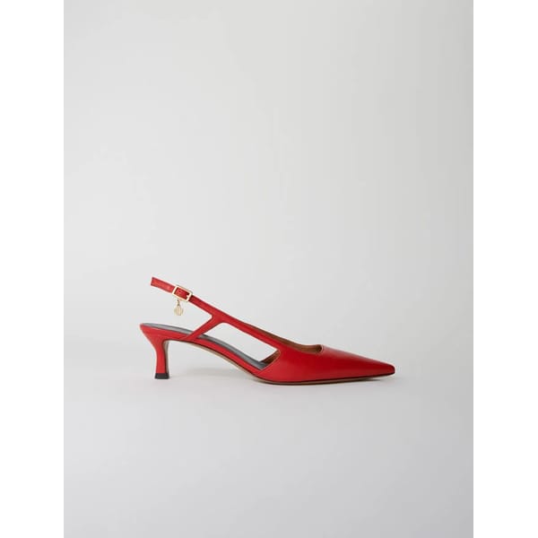 red leather shoes
